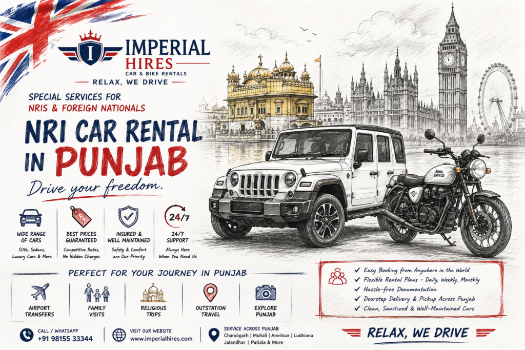 NRI Car Rental in Punjab
